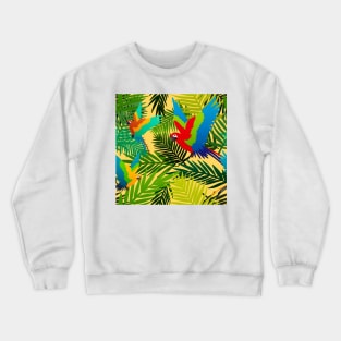 Tropical Parrot Pattern Crewneck Sweatshirt